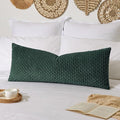 Kevin Textile 14x36 Inch Long Lumbar 1 Pack Boho Christmas Decorative Throw Pillow Cover Soft Striped Corduroy Rectangle Cushion Case Farmhouse Color Accent for Living Room Couch Sofa Bed, Army Green
