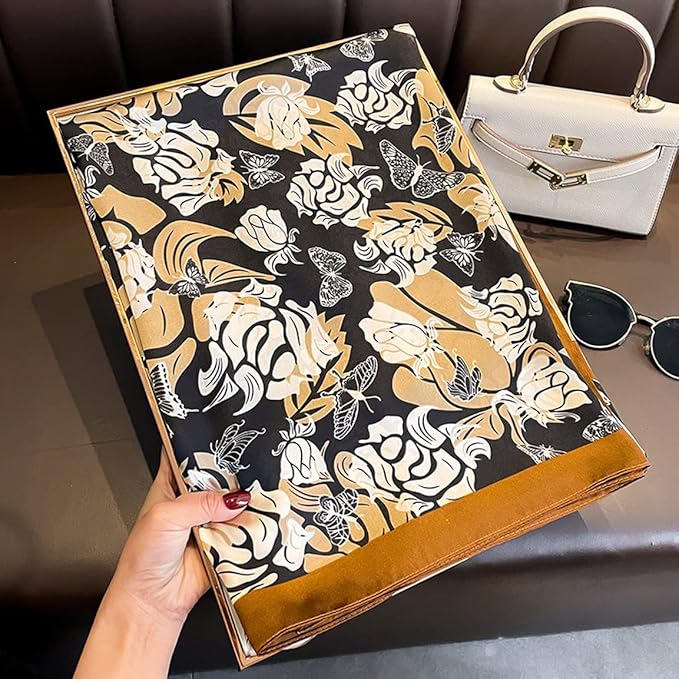 Fashion Scarves Scarf 100% Silk Feeling Scarf Silk Like Scarves Long Lightweight Sunscreen Shawls for Women