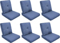 Patio Cushions for Outdoor Furniture - 22" x 25" x 4" UV Resistant Thick Foam Cushions Water Resistant Replacement Cushion for Outdoor Patio Furniture Chair/Sofa/Couch | Blue | 6-Pack |
