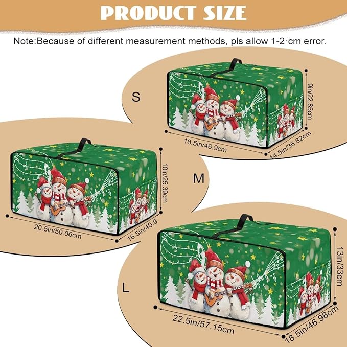 Air Fryer Toaster Oven Cover Fabric Convection Oven Cover with Pockets, Small Appliance Dust Protection for Christmas, L, 18.5 x 22.5 x 13 Inches, Snowman Guitar Musical Note Star Green