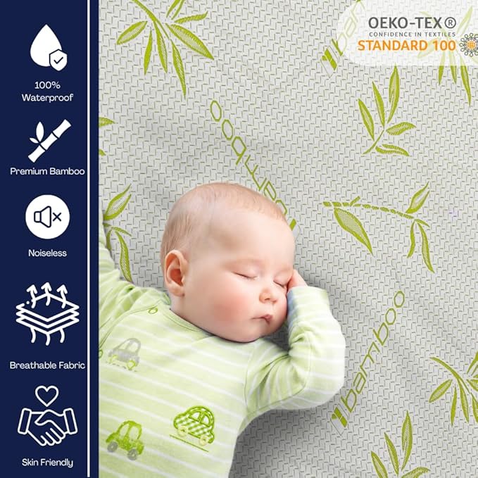 DreamField Linen California King Mattress Cover, Waterproof and Noiseless, Ultra Soft Breathable Bamboo Fabric, Easy Care Instructions