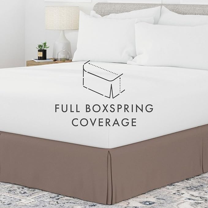 Linen Market Bed Skirt - Ultra Soft Microfiber - Easy Fit with 14 Inch Tailored Drop - Hotel Quality, Shrinkage & Fade Resistant - Bed Cover - King Bed Set - Bedroom Décor - (King,Taupe)