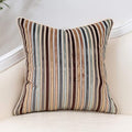 Yangest Brown Striped Throw Pillow Cover Multicolor Velvet Cushion Cover Modern Bohemian Pillowcase for Sofa Couch Bedroom Living Room Home Christmas Decoration,20x20 Inch
