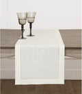 Solino Home Linen Ivory Table Runner 90 Inches Long - 100% Pure Linen Hemstitch 14 x 90 Inch Table Runner for Dining, Christmas, Holiday, New Year - Classic Hemstitch