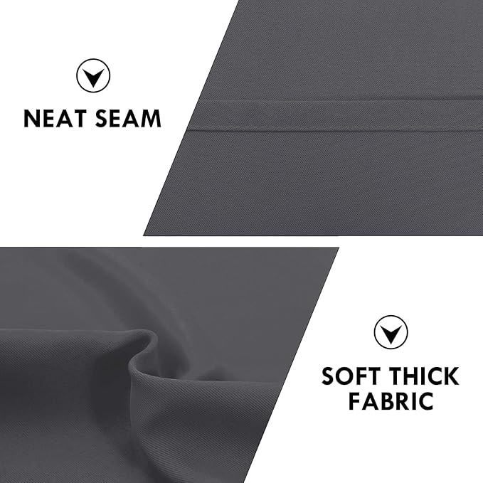 DWCN Blackout Curtains for Bedroom 54 Inch Length 2 Panels Set, Solid Thermal Insulated Energy Saving Rod Pocket Window Treatment Curtains Blackout Drapes (W38 x L54 Inch, Dark Grey)