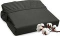 ROYALE LINENS 300 Thread Count 100% Long Staple Combed Cotton Fitted Sheet Queen - Super Soft Deep Pocket Bottom Sheet - Fitted Sheets Only - Elastic Sheets (Queen, Black)