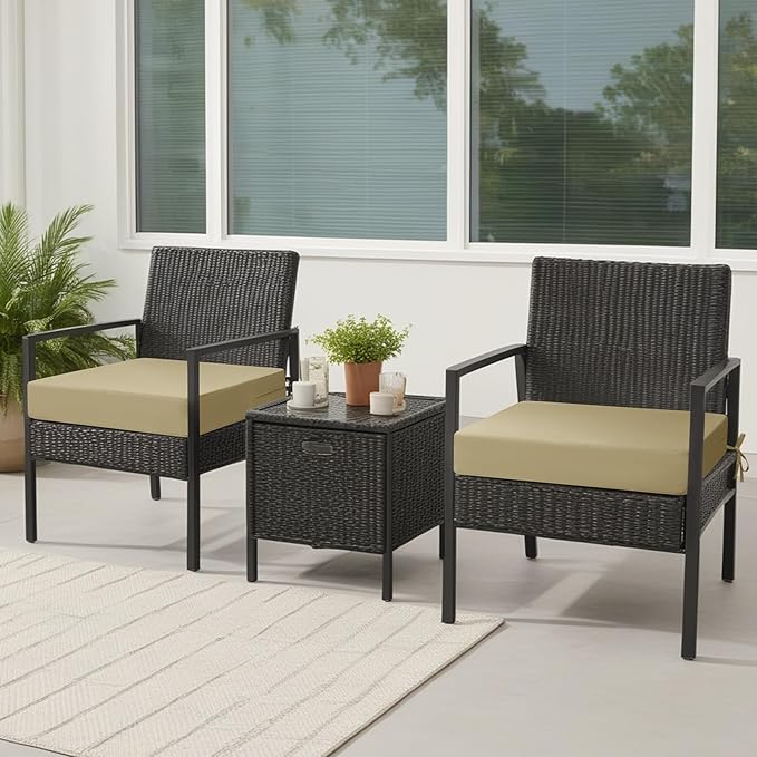 idee-home Outdoor Cushions for Patio Furniture, Outdoor Seat Cushion, Waterproof Couch Hampton Bay Deep Seat Replacement Chair Cushions for Garden Lawn Backyard Deck, 22 x 22