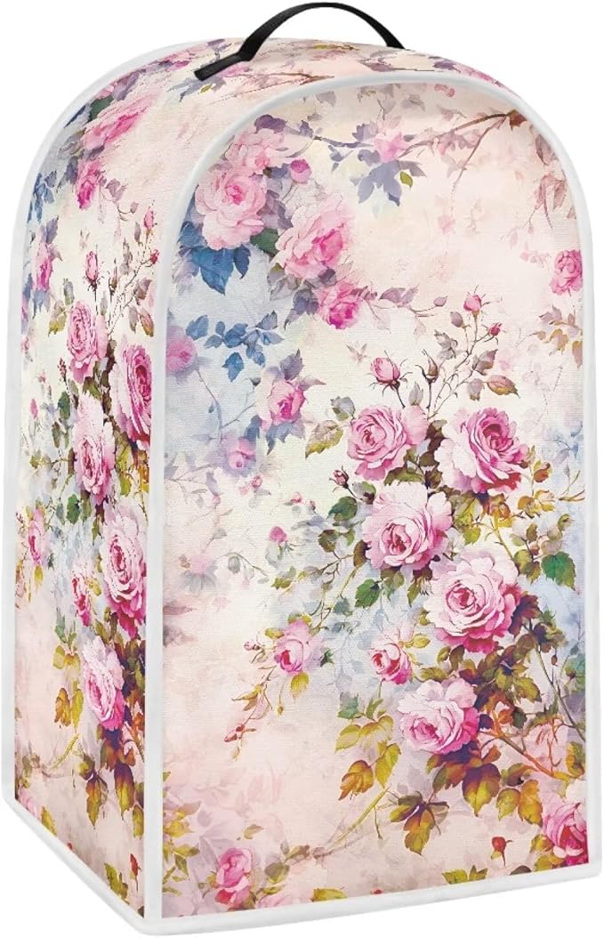 Talayituse Watercolor Rose Flower Print Blender Dust Cover, Fingerprint Protection Cover for Stand Mixer or Coffee Machine, Home Kitchen Appliance Covers for Stain Dust Resistant Supplies