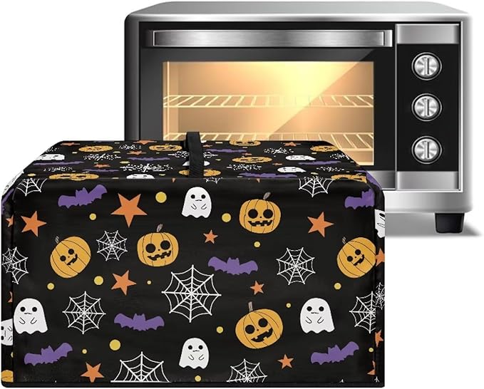 Microwave Ovens Dust Cover, Halloween Spiderweb Polyester Waterproof Countertop Microwave Dust Cover Dustproof Tear-Resistant for Most Standard Sizes Easy to Clean