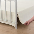 Queen Bed Skirt, Pleated Waffle Weave Bed Skirt with Split Corners, Tailored Dust Ruffle 12 Inch Drop Easy Fit, Machine Washable, Ivory, 12" Queen