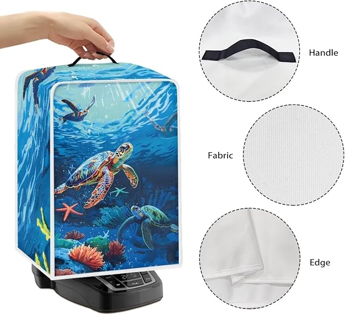 Mumeson Sea Turtle Coffee Maker Cover Universal Waterproof and Dustproof Cover for Home Garage Office Pouch with Duarble Handle Extra Large Lightweight Covers