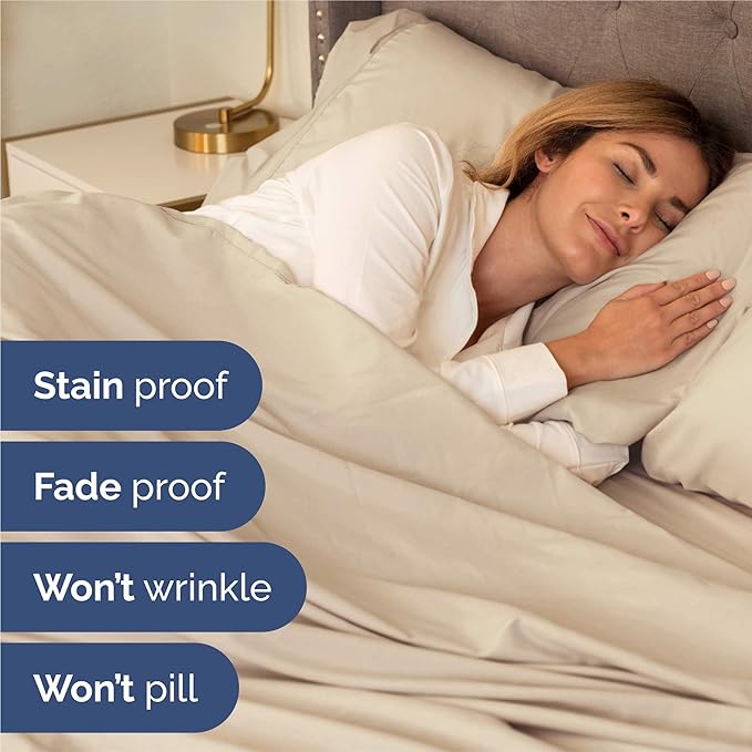 Extra Deep Pocket Full Sheets - 4 Piece Breathable & Cooling Bed Sheets - Hotel Luxury Bed Sheet Set - Soft, Wrinkle Free & Comfy - Easily Fits Extra Deep Mattresses - Deep Pocket Wheat Sheets Set