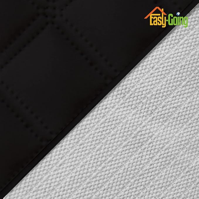 Easy-Going Waterproof Oversized Loveseat Covers Leakproof Couch Cover for 2 Cushion Couch Sofa Cover Washable Sofa Slipcover Non-Slip Furniture Protector with Pocket for Pets (Medium-XL, Black)