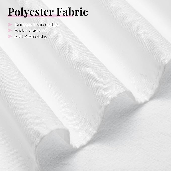 RIMELA White Bed Skirt Twin Size 12 Inch Drop, Elastic Bed Skirting for Bed Base and Frame, Bedding Dust Ruffle Easy to Install, Lightweight Wrap Around Adjustable Bedskirt