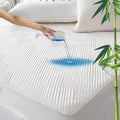 GRT Queen Waterproof Mattress Protector Rayon Bamboo - 3D Air Fiber Cooling Mattress Cover Breathable Ultra Soft, Mattress Pad Noiseless Fits up to 26'' Deep Pocket Washable