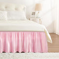 RIMELA Bed Skirt Twin Size Dusty Pink 15 Inch Drop, Wrap Around Elastic Bedskirt, Dust Ruffle for Adjustable Bed Base Soft Durable Fabric Machine Washable Easy to Install Bed Skirts