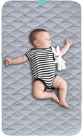 Waterproof Crib Mattress Protector Pad 28" x 52",Anti Slip & Durable Waterproof Pad Mat for Baby Standard Crib/Bed Pads Grey