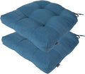 FUNHOME Outdoor Chair Cushions 19 x19 Inch,Water Resistant Tufted Seat Cushions 19",Reversible,Weather Resistant,Rounded Back Wicker Chair Cushion for Patio Garden Furniture(Light Blue)