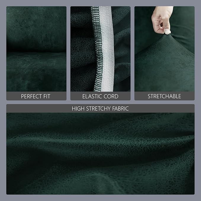 molasofa Leather Like Stretch Futon Slipcover Armless Futon Bed Sofa Cover Furniture Protector with Elastic Bottom, Soft and Washable Futon Cover for Sofa Bed Stay in Place（X Larger，Green）