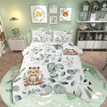 Erosebridal Kids Cute Animal Toddler Comforter Set for Girls Boys Cartoon Tiger Bedding Set, Spring Eucalyptus Bedding Comforter Sets Leaves Duvet Set, Kawaii Jungle Animal Quilted Comforter