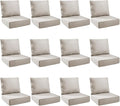 Outdoor Cushion Set for Furniture Patio Furniture, UV Resistant, Water Resistant - 6 Inch Thick Foam Garden Cushions– 24x24 Inch Patio Seat Covers for Chair/Sofa/Couch | Beige | 12-Pack |