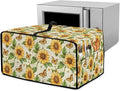 Countertop Convection Oven Cover Dust-Proof Toaster Oven Cover with Accessories Pockets, Countertop Convection Oven Protector, L, Sunflower Butterfly Retro Letter Print