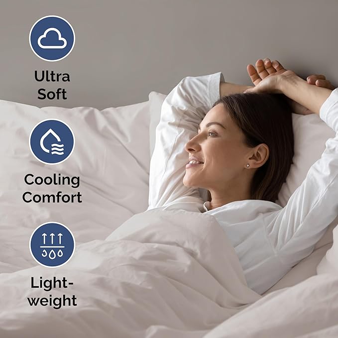 Air Mattress Sheet Set for Full Size - 4 Piece Breathable & Cooling Sheets w/Extra Deep Pockets - Fits Inflatable & Blow Up Air Mattresses Up to 24 Inches Thick - Soft and Wrinkle Free - Light Grey