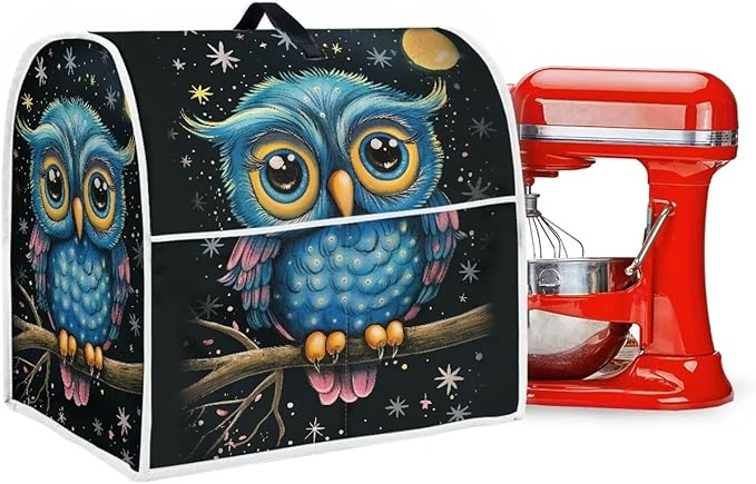 Cartoon Owl Stand Mixer Cover Kitchen Appliance Cover for 6-8 Quart Mixers Washable Food Processor Protective Covers Kitchen Mixers Accessories