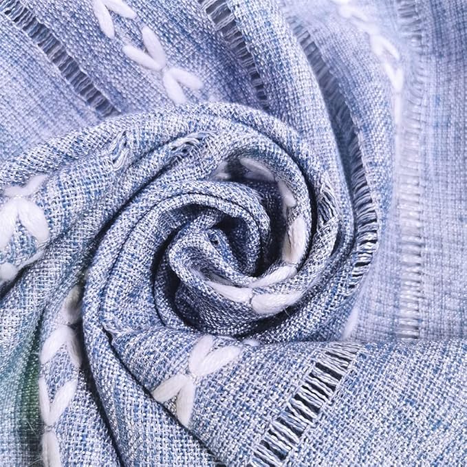 Simple Bedside Table Tassel Cover Cloth, Tablecloth Towel, Suitable for TV Microwave Washing Machine Refrigerator Dust (15.7 * 35.4 inches,Grey Blue)