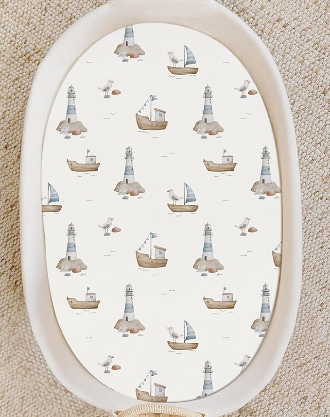 Bassinet Sheets for Baby Girls Boys 2 Pack, Fitted Baby Mattress Sheet for Rectangle, Oval, Hourglass Bassinet Mattress, Breathable Cozy & Universal Fit (Bear Tracks)