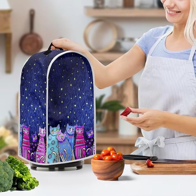 Talayituse Galaxy Cat Print Blender Cover Kitchen Appliance Covers Stand Mixer or Coffee Juice Machine Blender Dust Cover and Fingerprint Protection