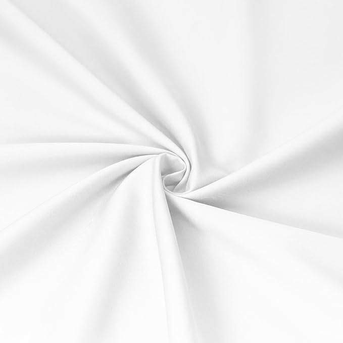 Sunflower Twin Fitted Sheet, 1-Piece Deep Pocket Fitted Bottom Sheet 15", 100% Cotton Sateen Soft Breathable, White