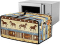 Horse Star Stipe Print Microwave Oven Dust Cover with Storage Bags Microwave Oven Grill Cover Protector Universal Reusable Decor Accessories for Kitchen, S