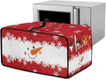 Christmas Countertop Convection Oven Cover Dust Protection Air Fryer Toaster Oven Covers for Home Kitchen Decorations 18.5 x 22.5 x 13 Inches, L, Snowman Face Snowflake Red White