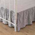 Bed Skirt Full Size Ruffled Bed Skirt with Split Corners, 18 Inch Drop Dust Ruffle Bed Skirts with Platform, Boho Tufted Shabby Chic Full Size Bed Skirts, Light Grey