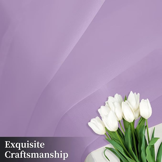 Sheer Curtains 54 Inches Long 2 Panels, Rod Pocket Short Curtain for Kitchen, Bedroom, Cafe Window(Lavender 38" W x 54" L)