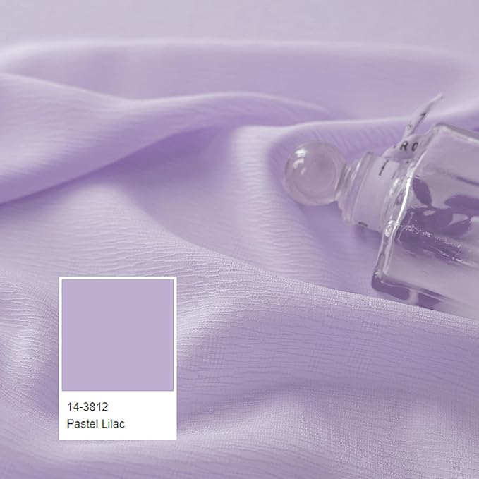 Lavender 108 Inches Long Pinch Pleat Curtains for Bedroom Lightweight Light Filter Sheer Pleated Drapes with Adjustable Hooks for Track System, Pastel Lilac, 42" W x 108" L, 2 Panels