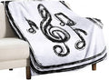 Music Blanket Black Abstract Graffiti Music Note Art Printed Soft Cozy Lightweight Throw Blanket for Kids Girls Boys Women Men Bedroom Living Room Dorm Chair Sofa Travel 40x50in