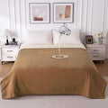 QiyI Waterproof Blanket for Bed King Size, Washable Reversible Bed Cover, Large Leakproof Stain-Resistant Furniture Protector for Travel & Camping, 80"x90", Brown/Tan