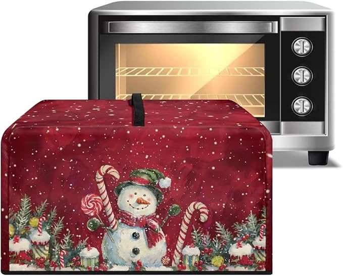 Microwave Oven Dust Cover, Christmas Snowman Heat-Resistant Waterproof Microwave Oven Grill Cover Protector Polyester Washable Dust Covers Case Protections for Microwaves Ovens