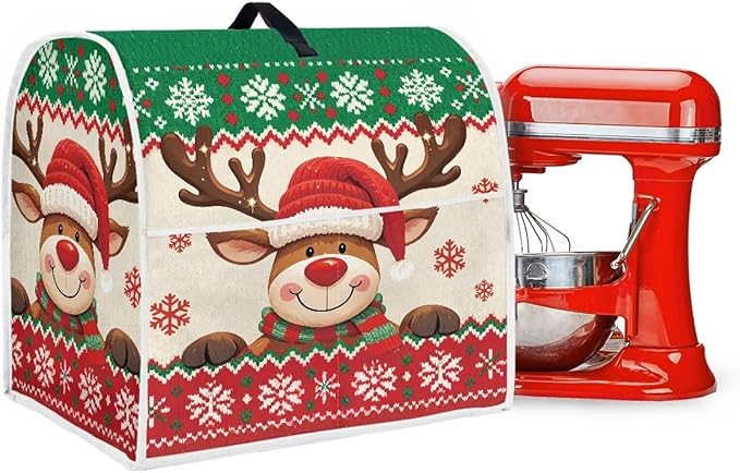 Christmas Stand Mixer Cover 4.5-5 Quart Kitchen Mixer Cover Washable Food Processor Protective Covers Dust Protection Insulated Kitchen Decoration Gift for Christmas