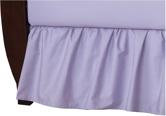 Bed Skirt - Ruffled Bed Skirt (Queen XL, Lilac) 12 Inch Drop Dust Ruffle with Platform, 100% Cotton 800 Thread Count Fabric - Dust Ruffle Bedskirt for Easy Fitting and Easy Care