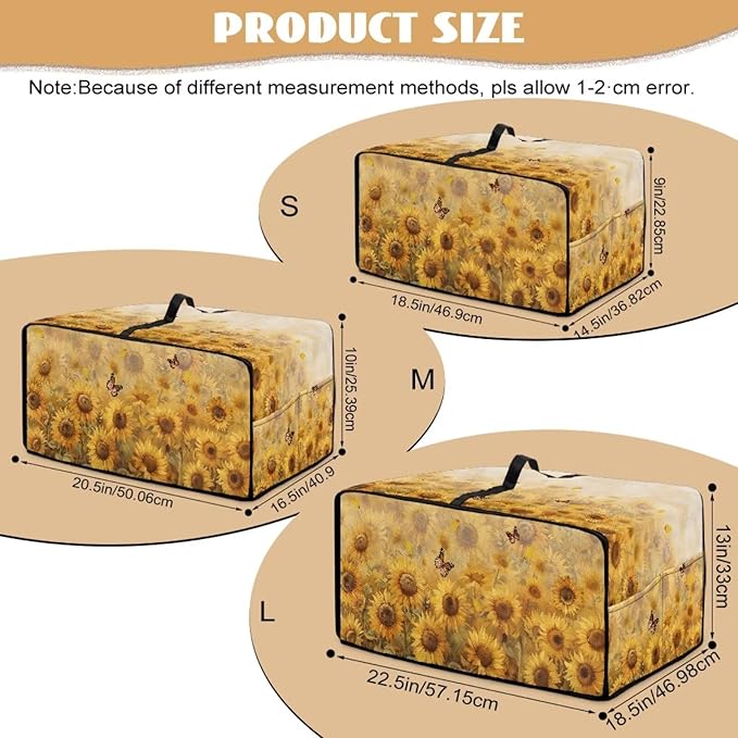 Microwave Oven Cover Dustproof Air Fryer Toaster Oven Protector with Storage Pockets, Stain-resistant Small Appliance Cover for Kitchen Decor, S, Sunflower Butterfly