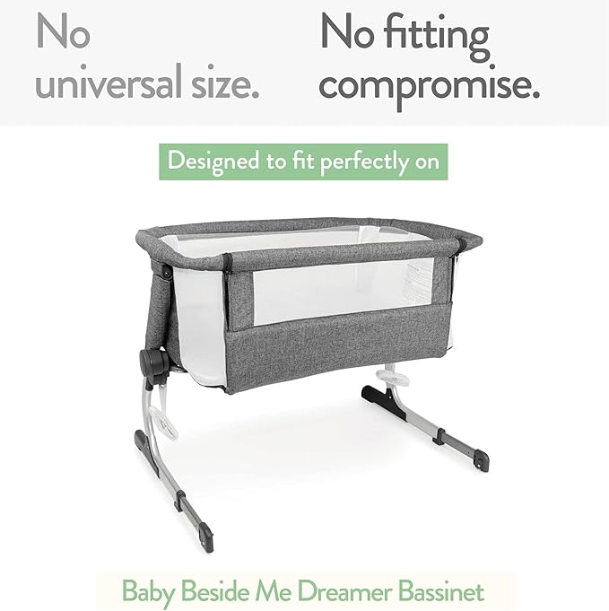 Bassinet Fitted Sheets 33x20 for Baby Beside Dreamer Bassinet & Bedside Sleeper – Snuggly Soft 100% Jersey Cotton – Dusty Blue + Navy – 2 Pack