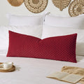 Kevin Textile 20x54 Inch Long Body Lumbar 1 Pack Boho Decorative Throw Pillow Cover Soft Striped Corduroy Rectangle Cushion Case Farmhouse Accent for Living Room Couch Sofa Bed, Burgundy