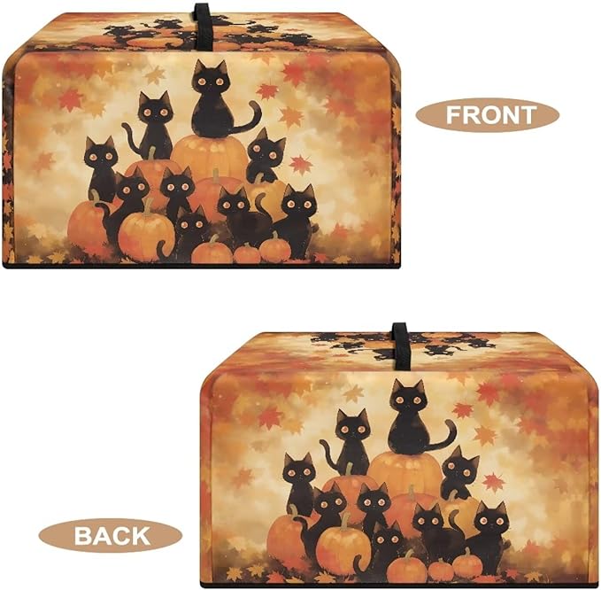 Microwave Oven Dust Cover, Thanksgiving Cat Heat-Resistant Waterproof Microwave Oven Grill Cover Protector Polyester Washable Dust Covers Case Protections for Microwaves Ovens