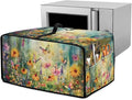 Microwave Oven Dust Cover with Storage Bags Waterproof Microwave Oven Grill Cover Protector Universal Reusable Decor Accessories for Kitchen, Vintage Daisy Sunflower Floral Butterfly Print, M