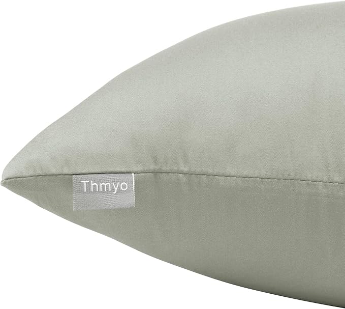4-Pack 100% Cotton Comfortable Solid Decorative Throw Pillow Case,Thmyo Square Cushion Cover Pillowcase Sublimation Blank Pillow Covers DIY Throw Pillowcase for Sofa Bedroom(24x24 inch/ 60x60cm,Grey)