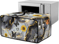 Convection Oven Cover Countertop Appliance Covers Stain-resistant Microwave Oven Protector for Kitchen Home Decor, S, Black Gray Gold Marble Butterfly Sunflower