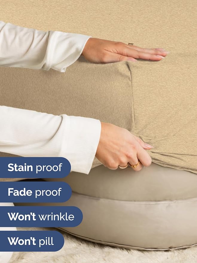 Extra Deep King Fitted Sheet - Hotel Luxury Single Fitted Sheet Only - Easily Fits 18 inch to 24 inch Mattress - Ultra Soft, Wrinkle Free with Extra Deep Pockets - Breathable & Comfy - Heathered Tan